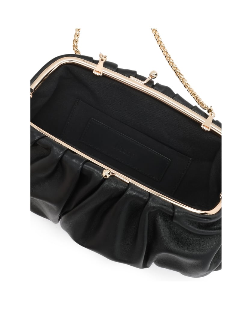 Kazar-Black-leather-clutch-with-decorative-creases-čierna