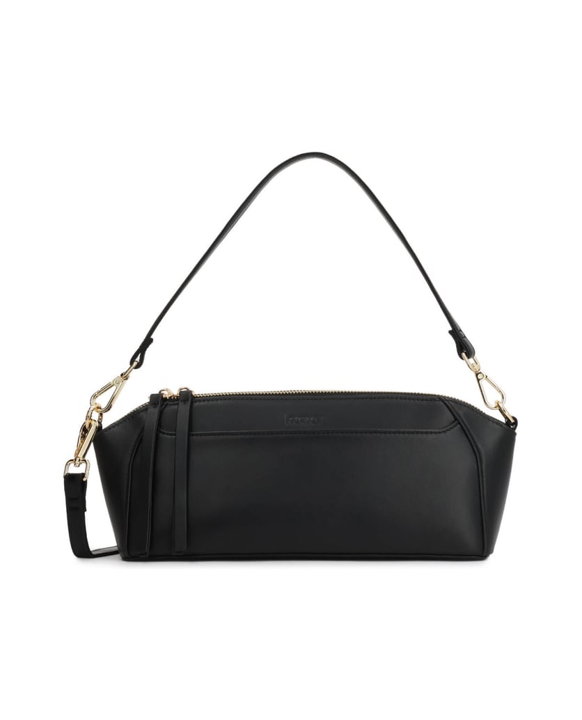 Kazar-Oblong-leather-bag-with-two-detachable-straps-čierna