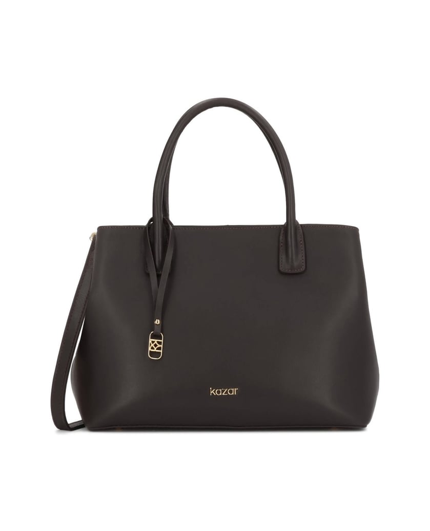 Kazar-Brown-leather-top-handle-bags-with-adjustable-belts-hnědá