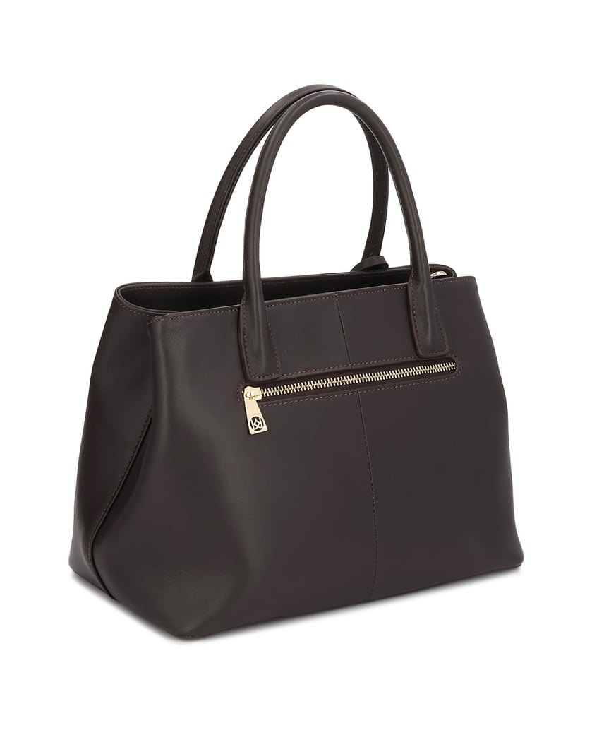 Kazar-Brown-leather-top-handle-bags-with-adjustable-belts-hnědá