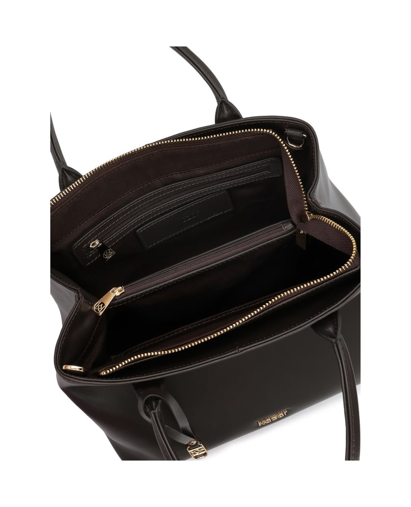 Kazar-Brown-leather-top-handle-bags-with-adjustable-belts-hnědá