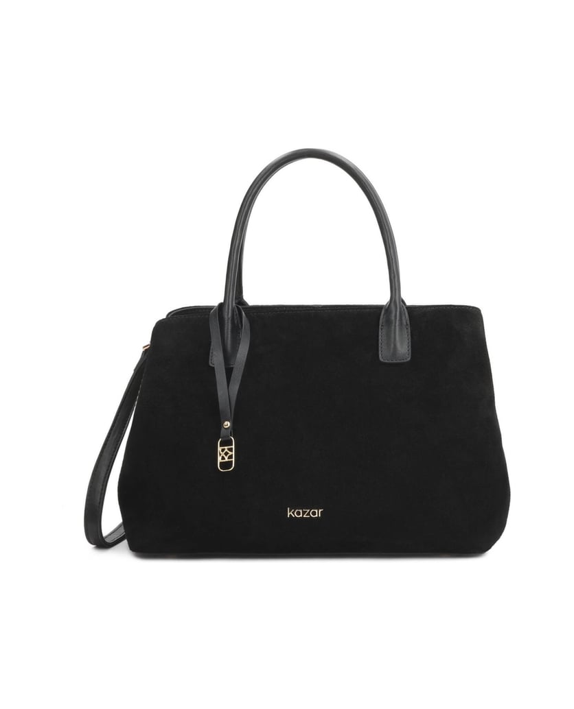 Kazar-Black-soft-line-bag-with-contrasting-textures-černá