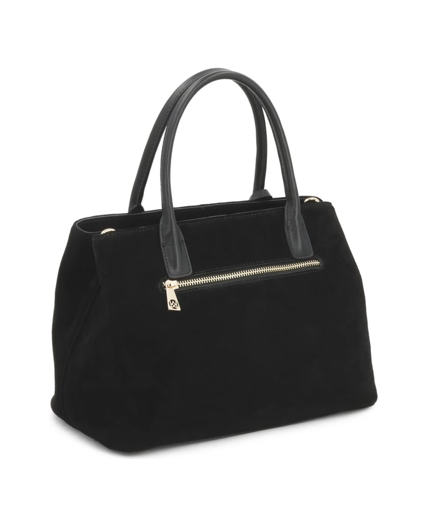 Kazar-Black-soft-line-bag-with-contrasting-textures-černá