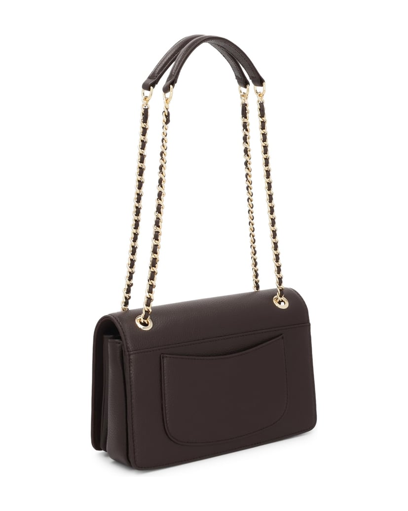 Kazar-Brown-leather-chain-handbag-tmavá-hnedá