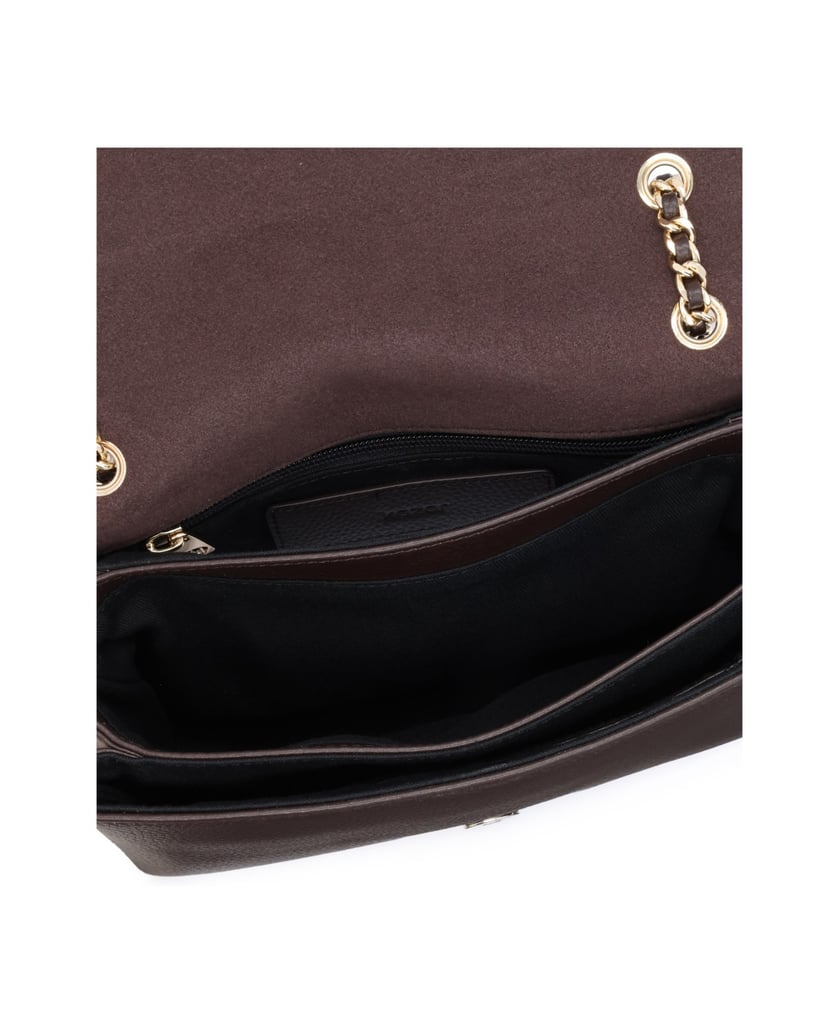 Kazar-Brown-leather-chain-handbag-tmavá-hnedá