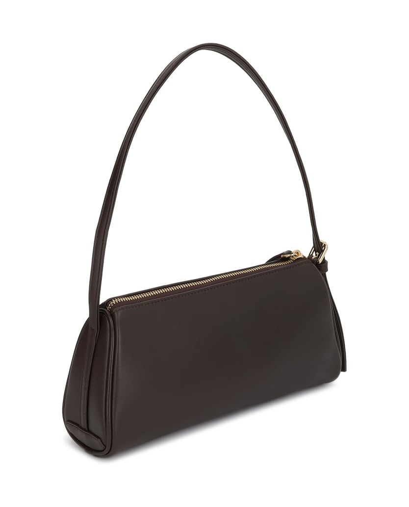 Kazar-Dark-brown-leather-baguette-bag-on-the-arm-with-zipper-closure-tmavá-hnedá