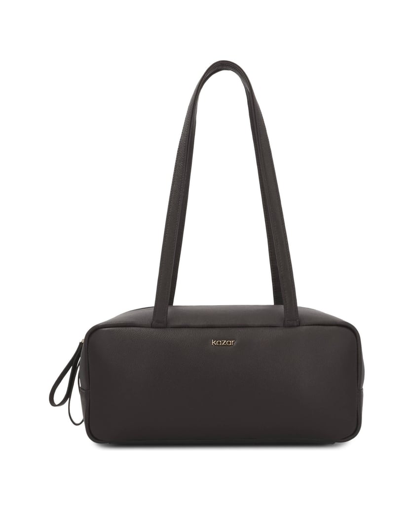 Kazar-Leather-bag-with-geometric-form-tmavě-hnědá
