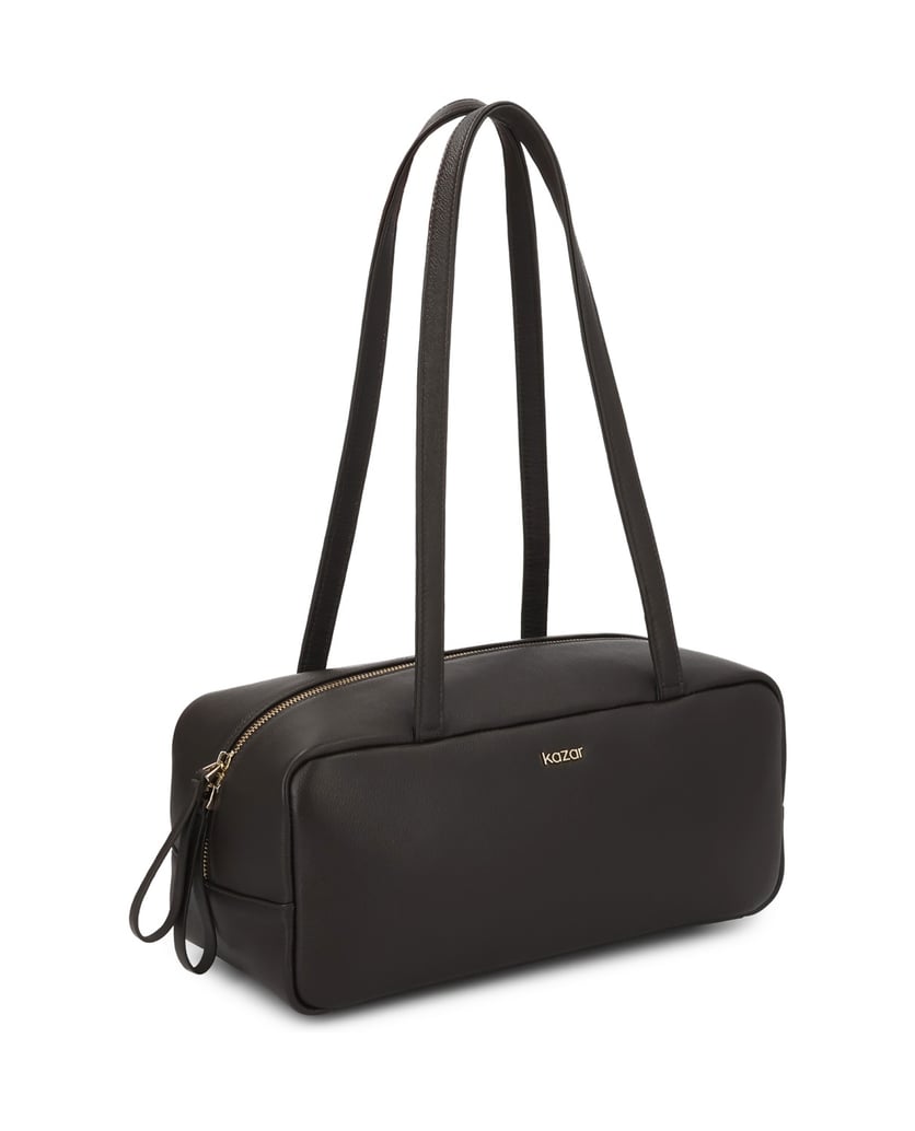 Kazar-Leather-bag-with-geometric-form-tmavě-hnědá