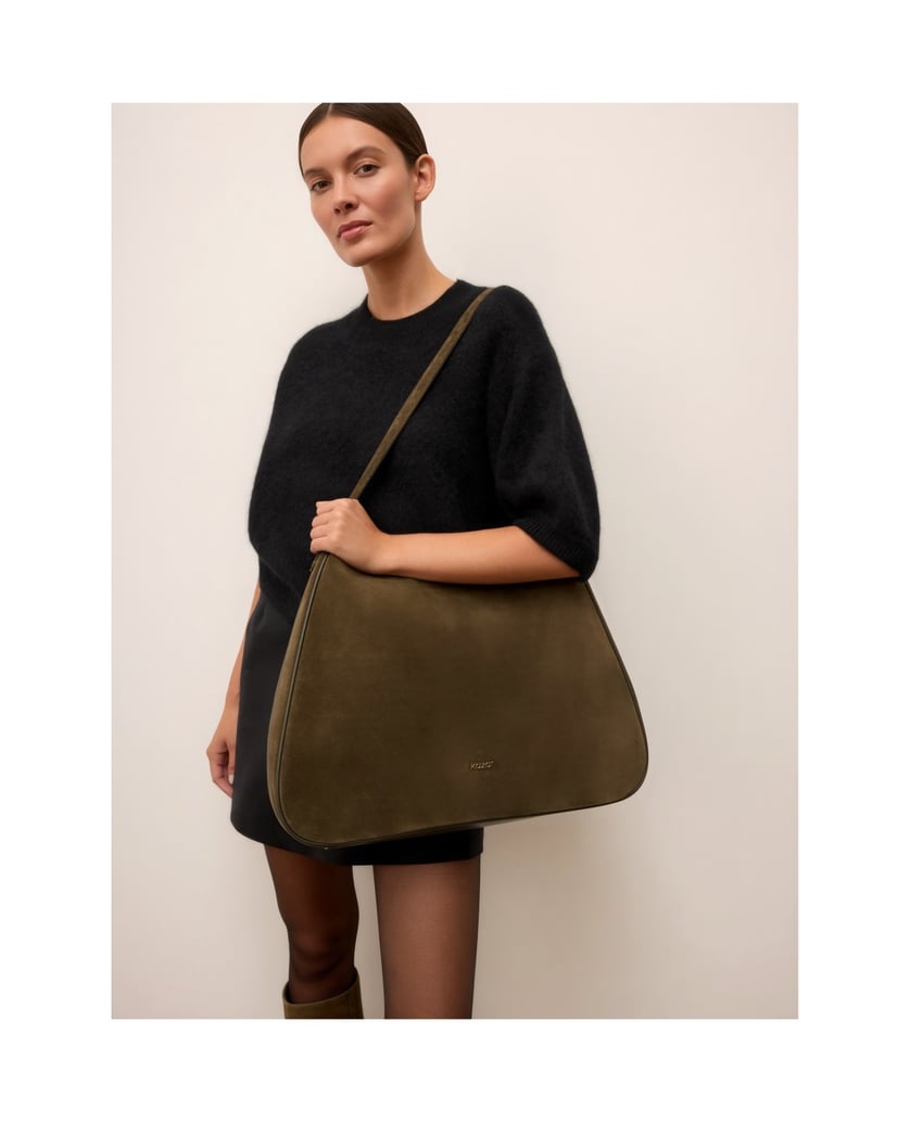 Kazar-Large-suede-shoulder-bags-with-adjustable-straps-zelená