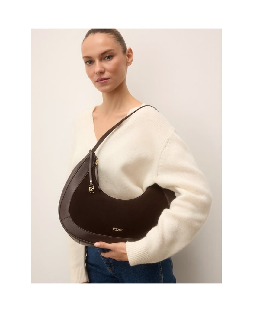 Kazar-Dark-brown-crescent-shaped-hobo-bag-tmavá-hnedá