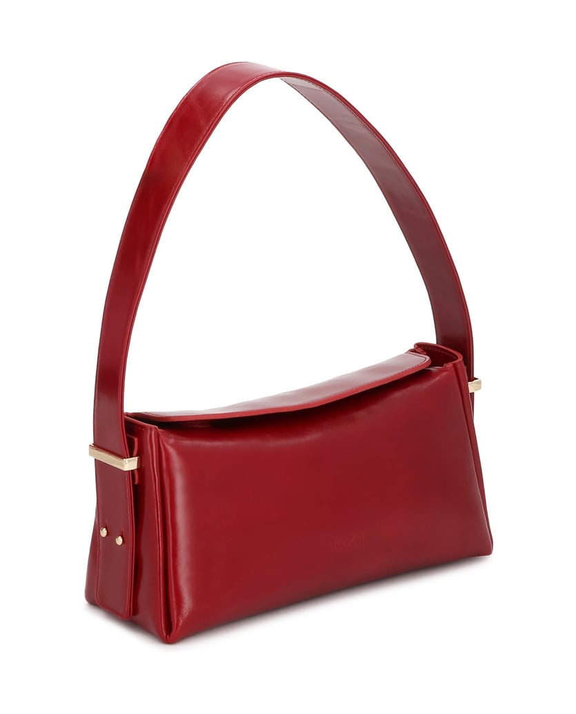 Kazar-Red-leather-shoulder-bag-with-wide-belt-červená