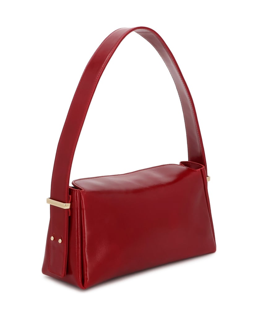 Kazar-Red-leather-shoulder-bag-with-wide-belt-červená