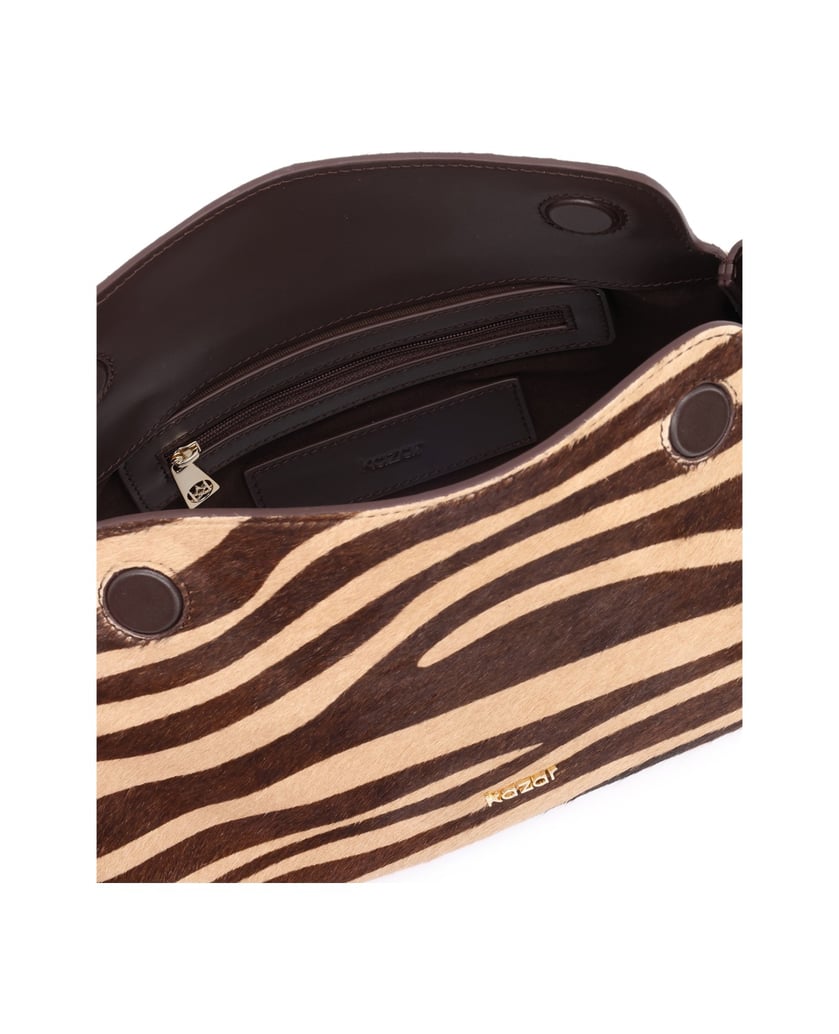 Kazar-Small-zebra-print-hair-on-leather-bag-hnedá