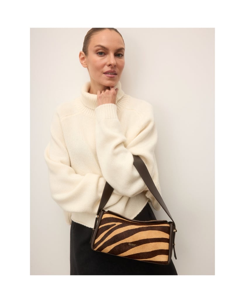 Kazar-Small-zebra-print-hair-on-leather-bag-hnedá
