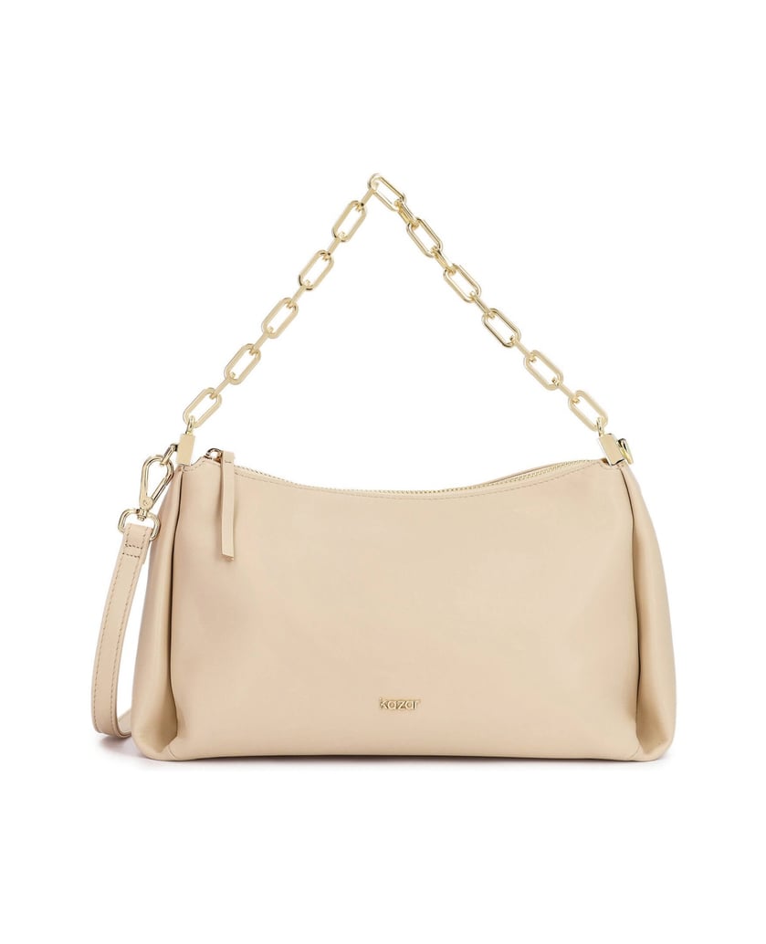 Kazar-Beige-leather-bag-with-chain-and-belts-béžová