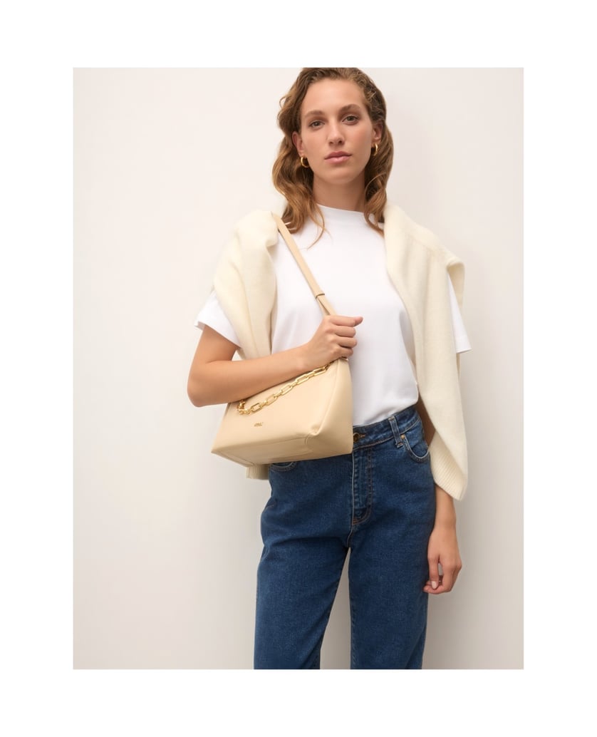 Kazar-Beige-leather-bag-with-chain-and-belts-béžová