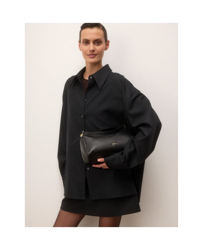 Kazar-Black-leather-bag-with-two-detachable-straps-čierna