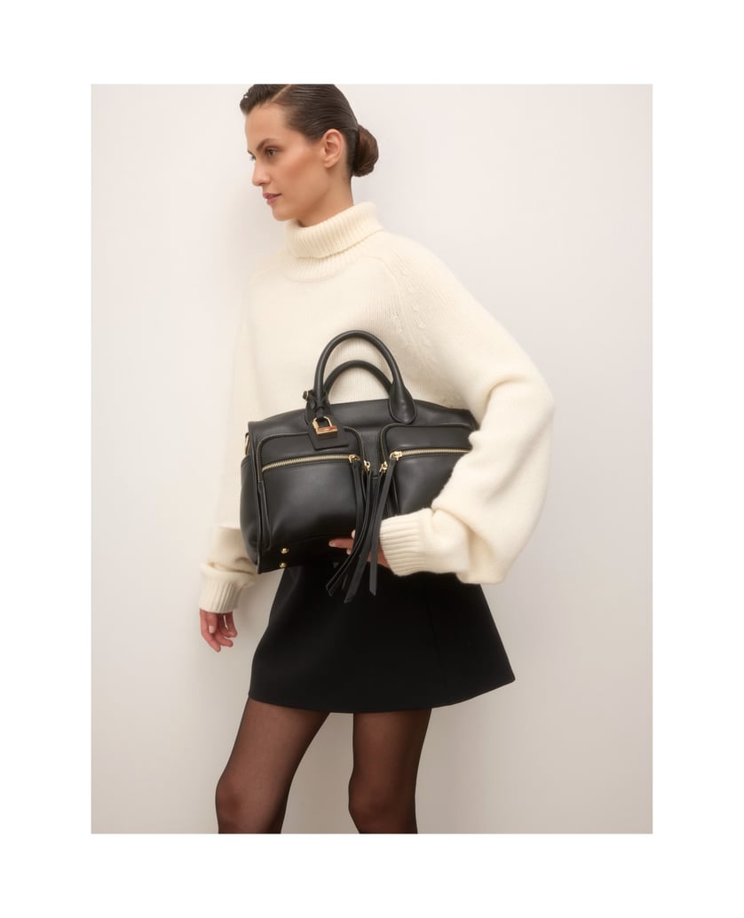 Kazar-Leather-bag-with-detachable-strap-čierna