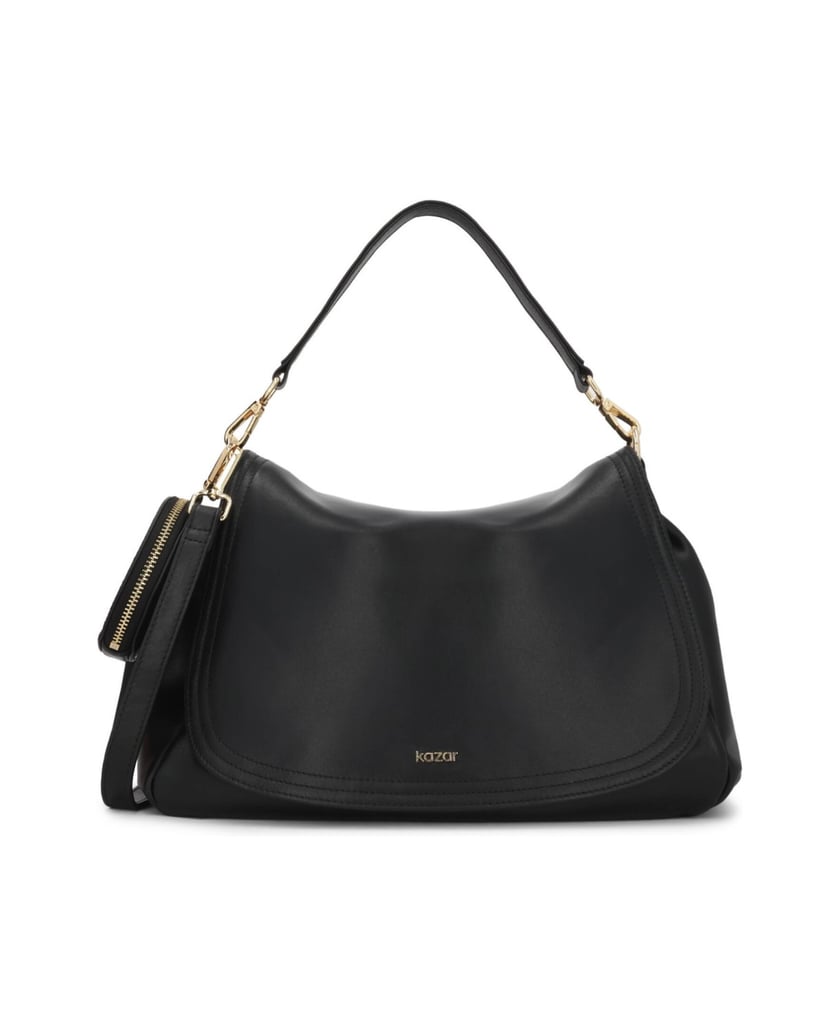 Kazar-Black-bag-with-a-large-flap-and-detachable-purse-čierna