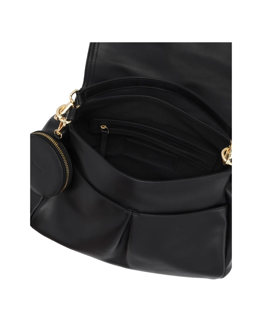 Kazar-Black-bag-with-a-large-flap-and-detachable-purse-čierna