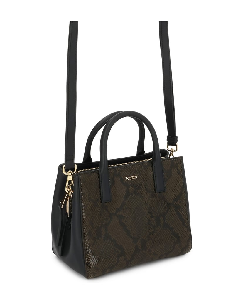 Kazar-Snake-embossed-leather-bag-čierna