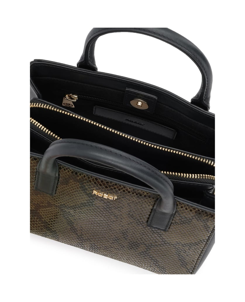 Kazar-Snake-embossed-leather-bag-čierna
