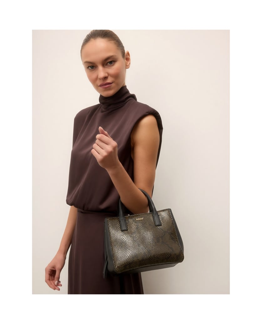 Kazar-Snake-embossed-leather-bag-čierna