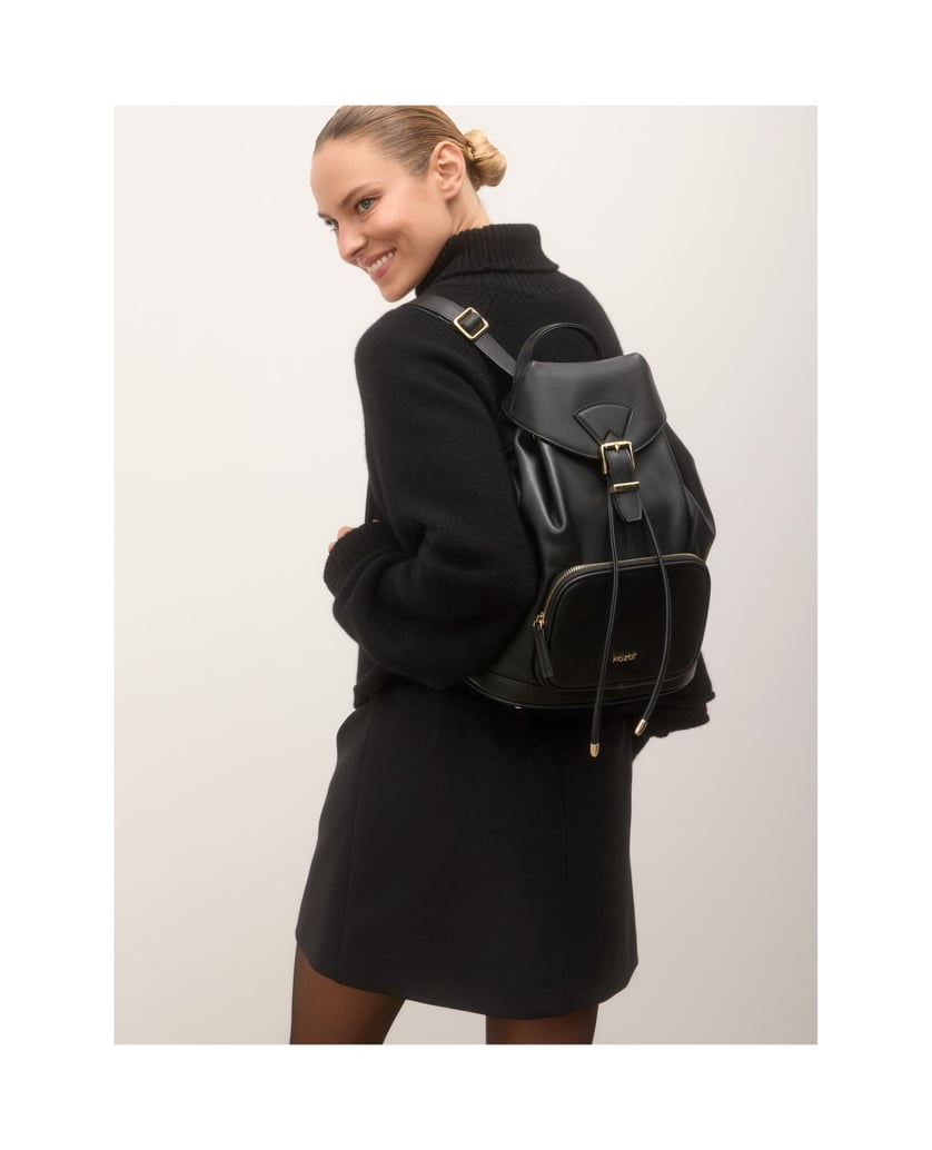 Kazar-Black-leather-backpack-with-gold-details-černá