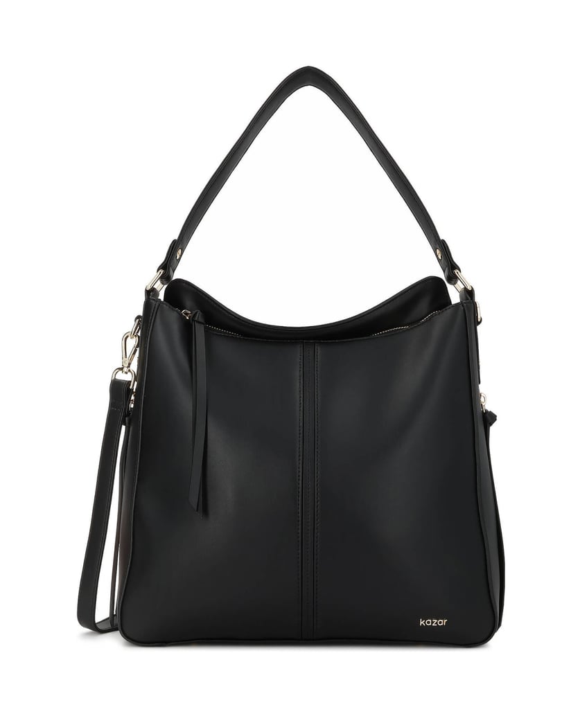 Kazar-Black-leather-shoulder-bags-with-zipper-pockets-čierna