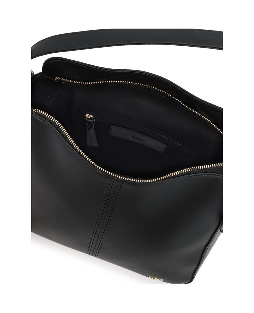 Kazar-Black-leather-shoulder-bags-with-zipper-pockets-čierna