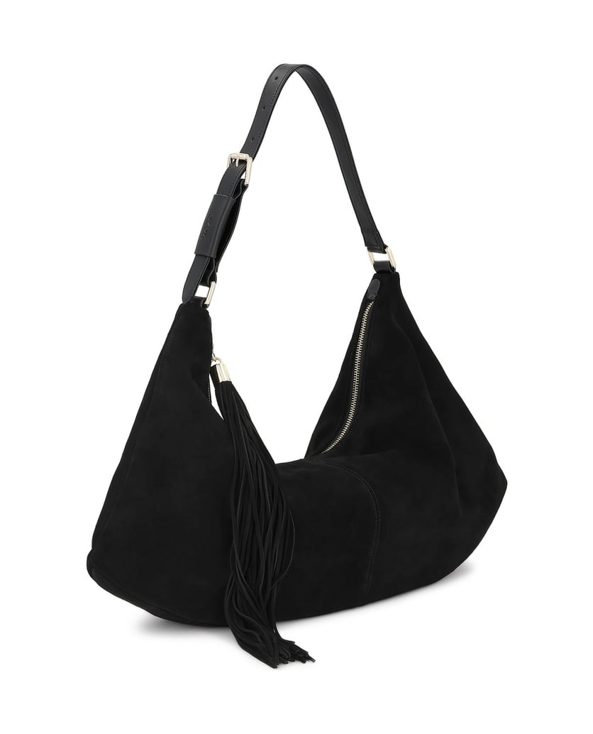 Kazar-Black-suede-bag-with-tassels-čierna