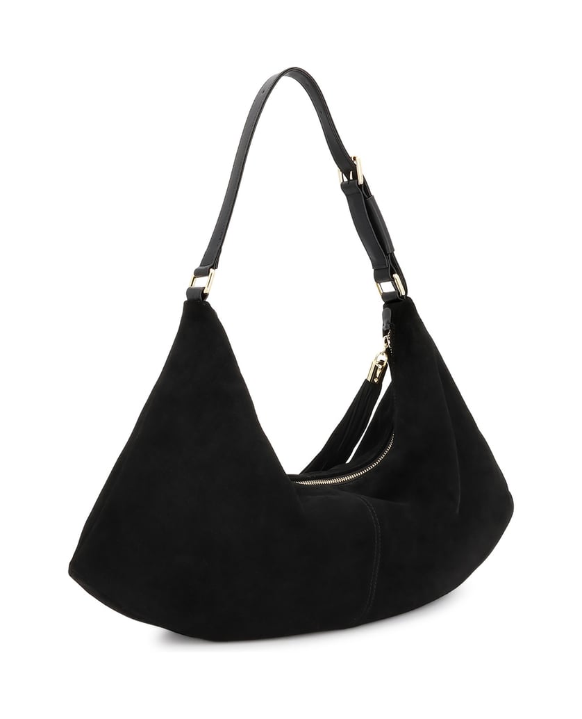 Kazar-Black-suede-bag-with-tassels-čierna