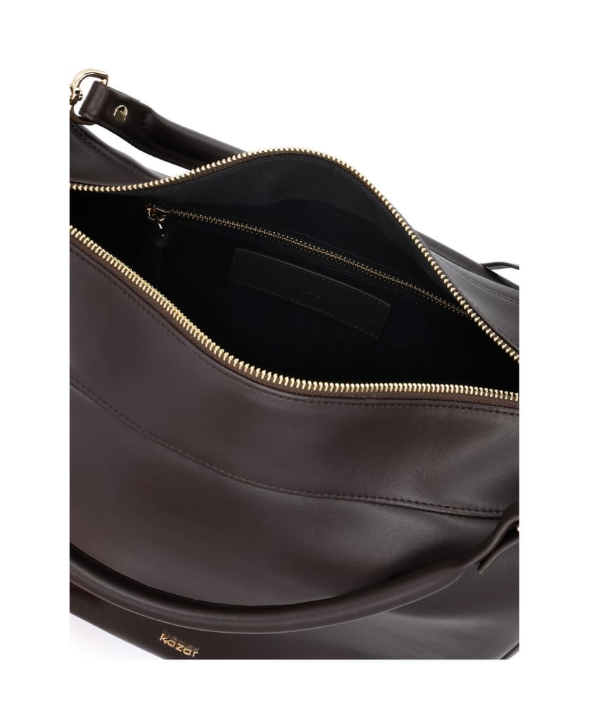 Kazar-Dark-brown-leather-hobo-bag-with-adjustable-straps-tmavá-hnedá