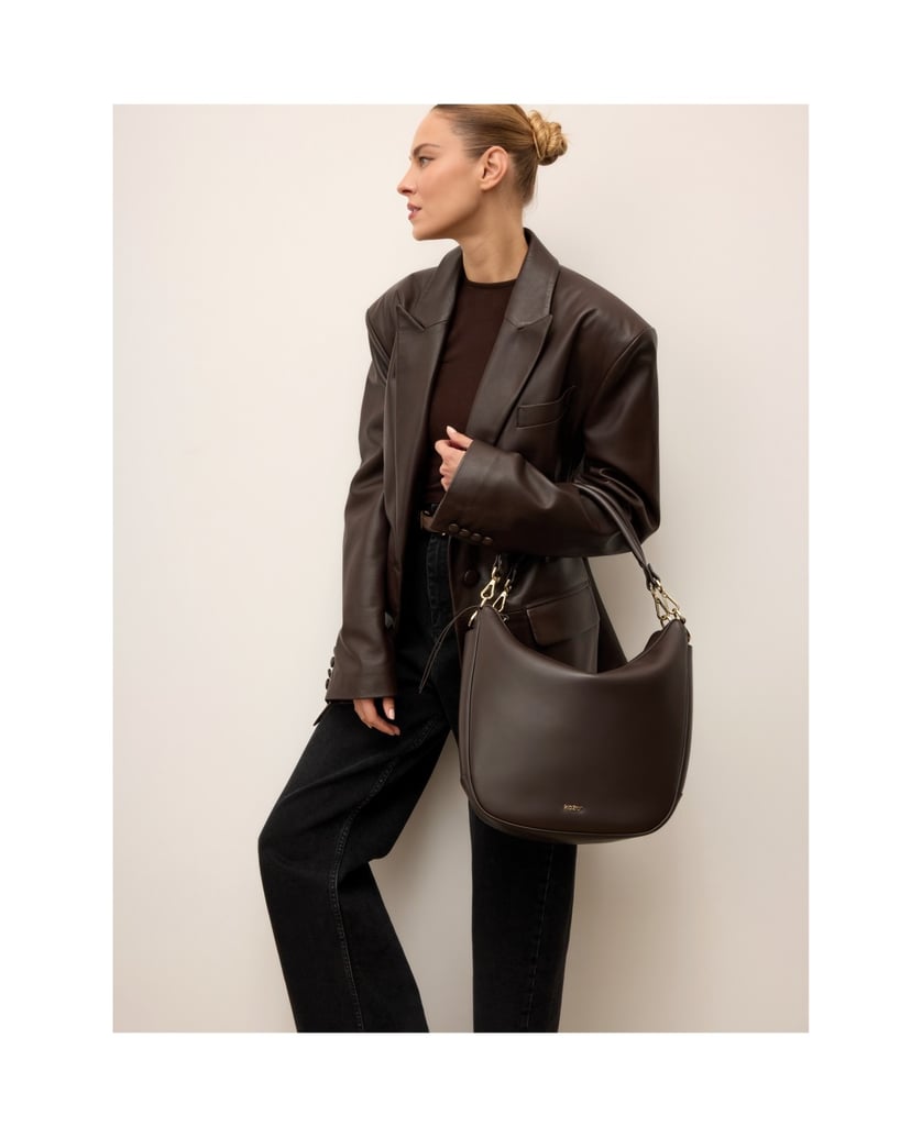 Kazar-Dark-brown-leather-hobo-bag-with-adjustable-straps-tmavá-hnedá