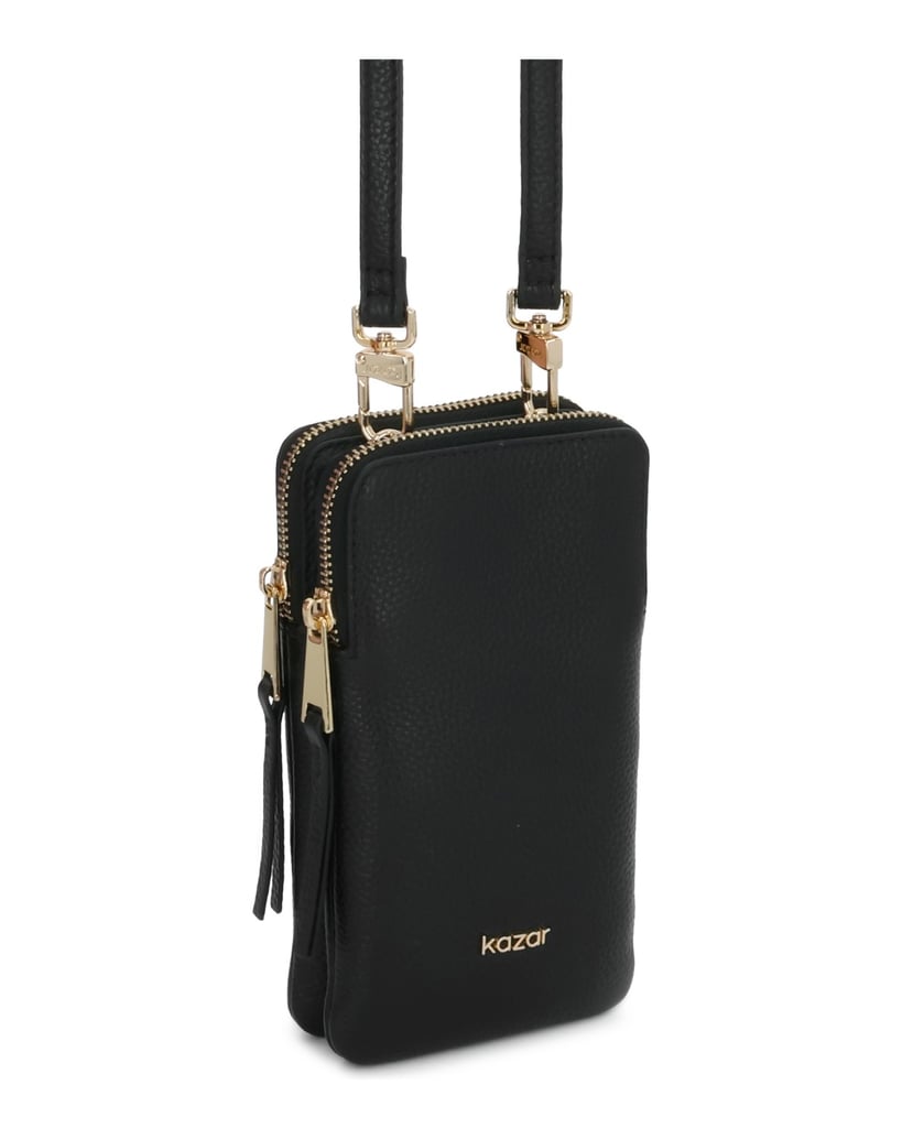 Kazar-Small-black-crossbody-phone-bag-in-genuine-leather-čierna