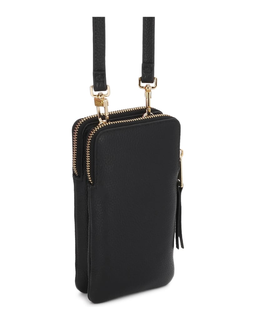 Kazar-Small-black-crossbody-phone-bag-in-genuine-leather-čierna