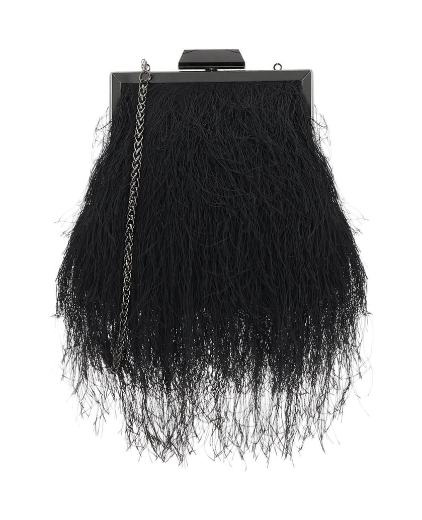 Kazar-Black-evening-bag-with-soft-tassels-čierna