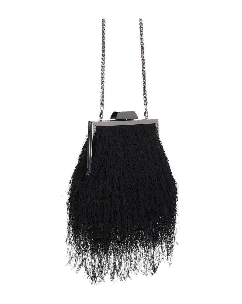 Kazar-Black-evening-bag-with-soft-tassels-čierna