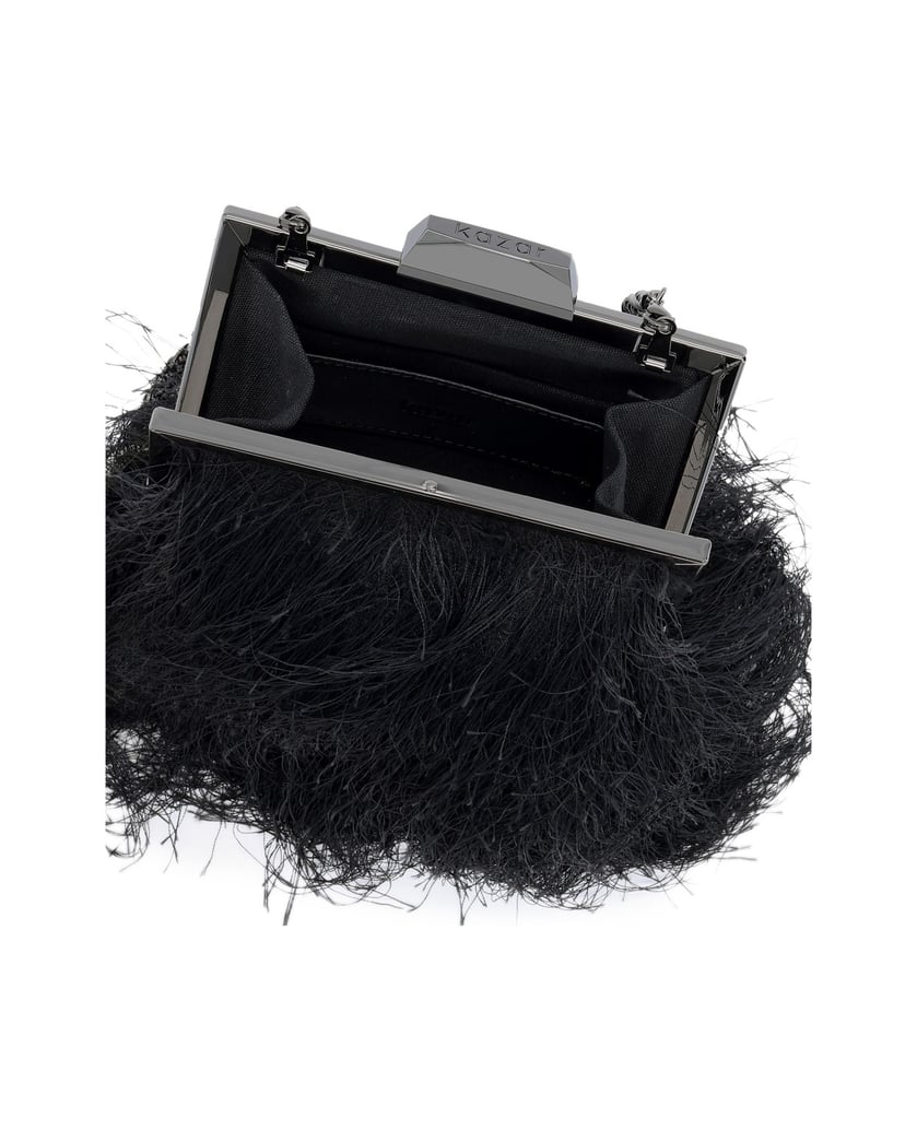 Kazar-Black-evening-bag-with-soft-tassels-čierna