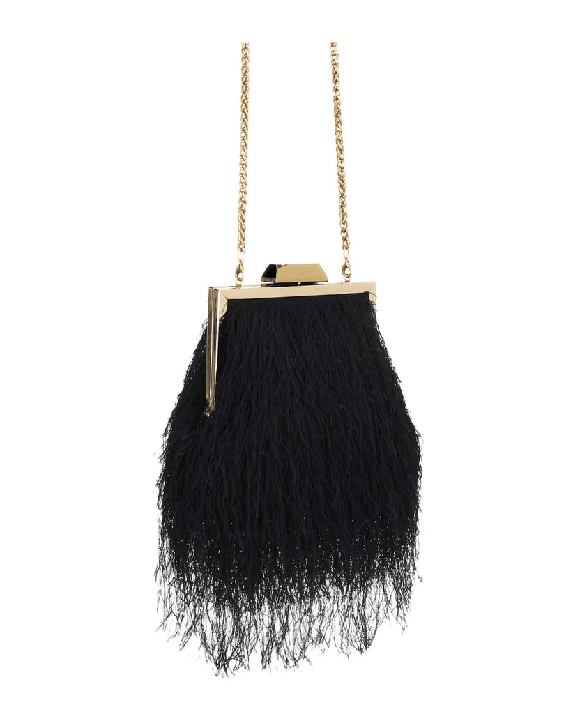 Kazar-Black-clutch-with-tassels-and-gold-frame-čierna