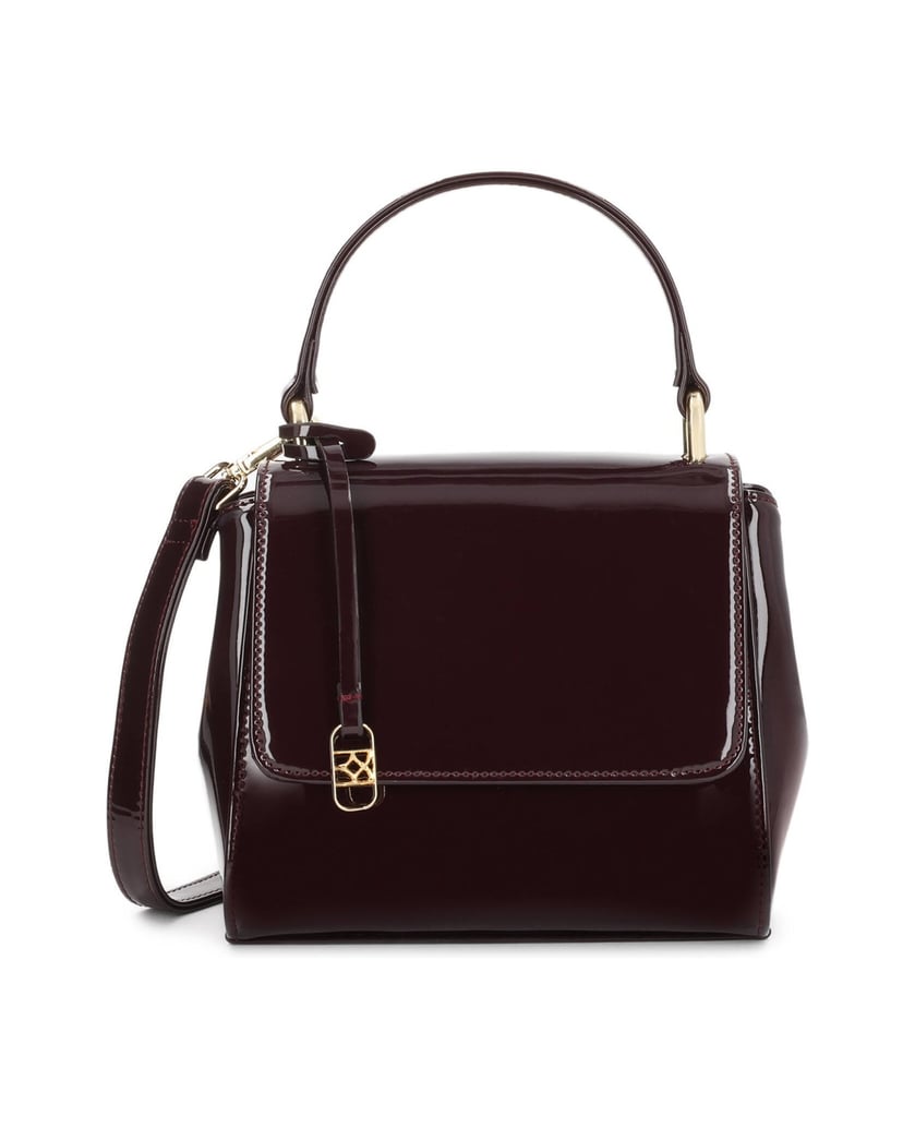 Kazar-Maroon-lacquered-bag-with-a-flap-červená