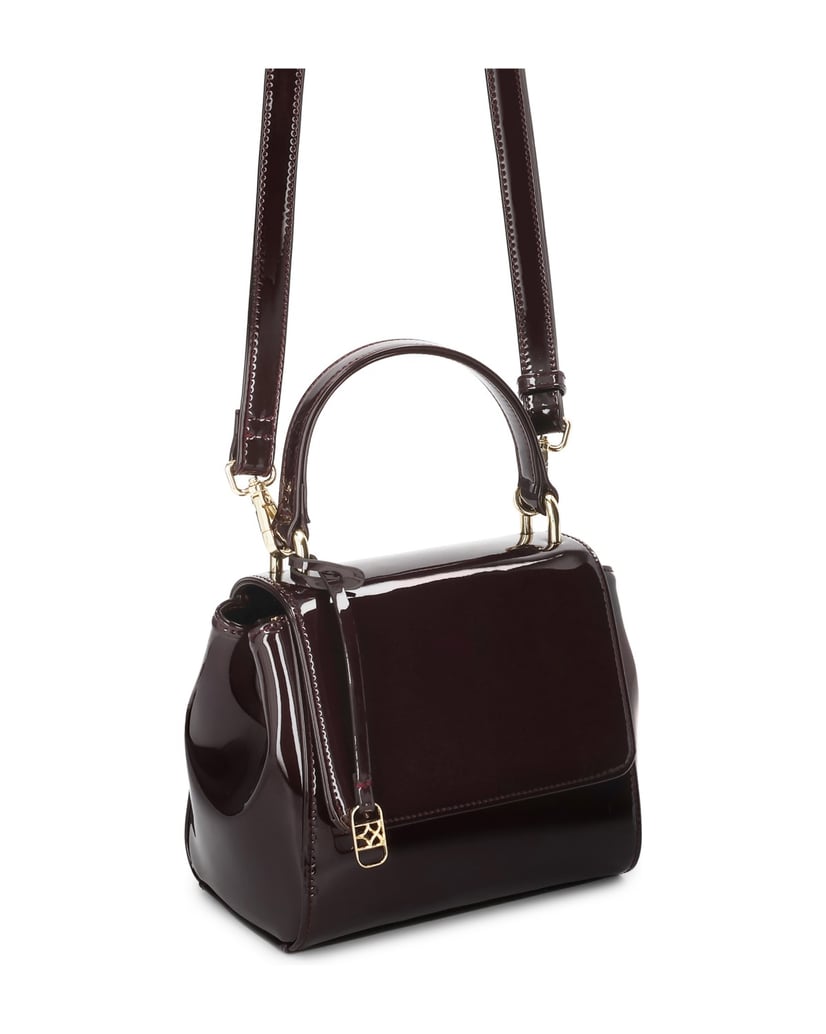 Kazar-Maroon-lacquered-bag-with-a-flap-červená