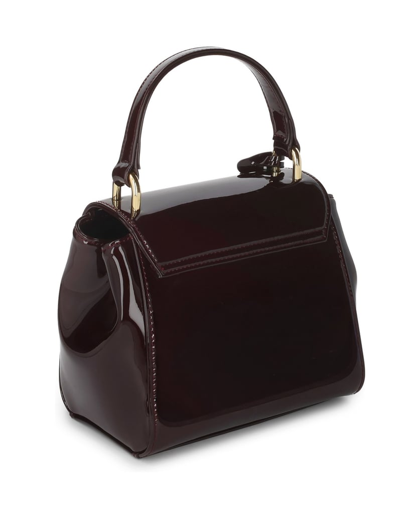 Kazar-Maroon-lacquered-bag-with-a-flap-červená