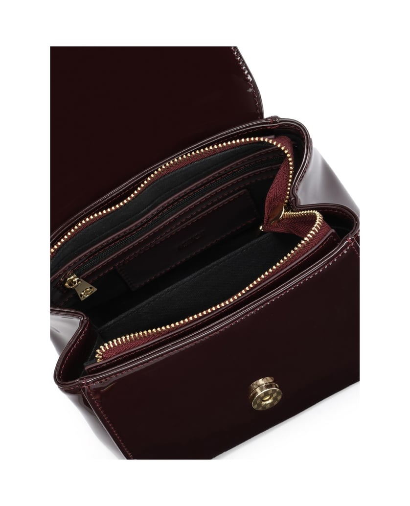 Kazar-Maroon-lacquered-bag-with-a-flap-červená