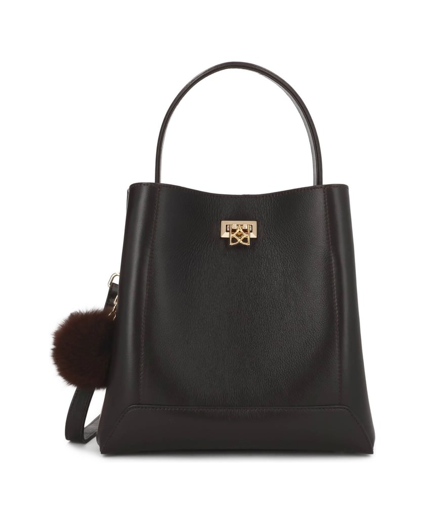 Kazar-Dark-brown-handbag-with-decorative-clasp-tmavá-hnedá