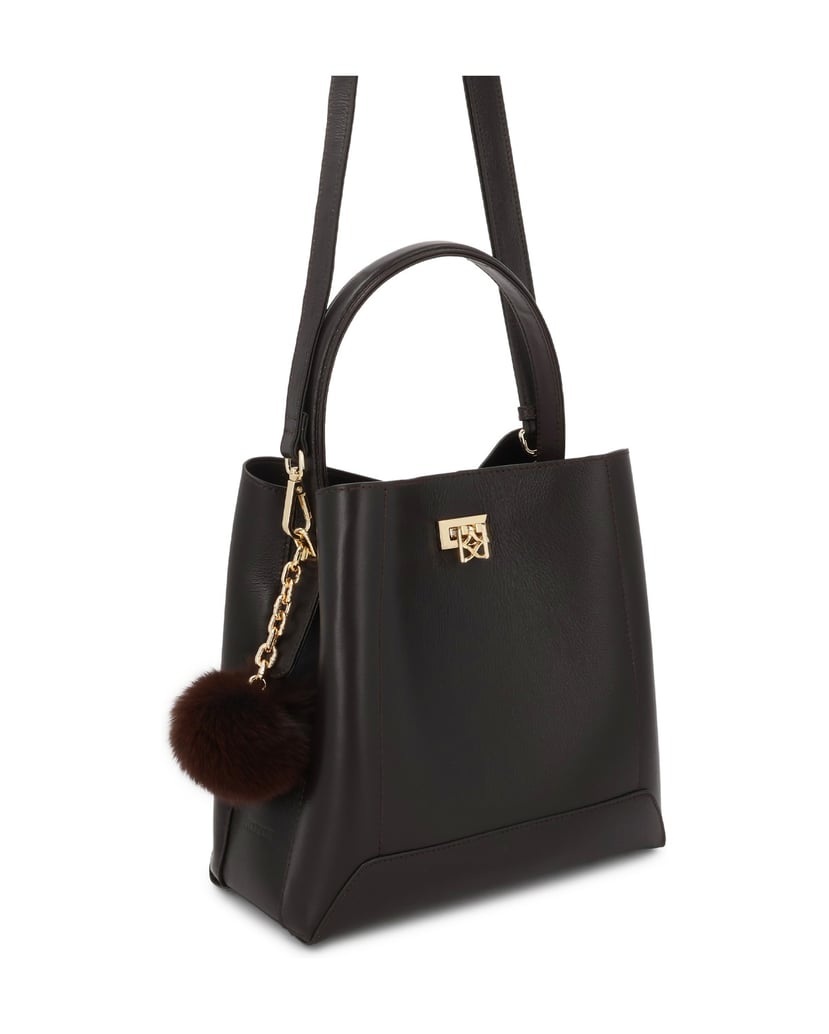 Kazar-Dark-brown-handbag-with-decorative-clasp-tmavá-hnedá