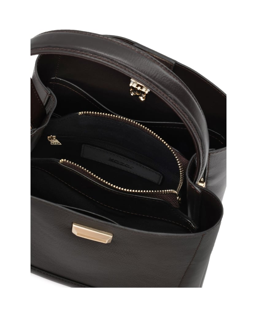 Kazar-Dark-brown-handbag-with-decorative-clasp-tmavá-hnedá