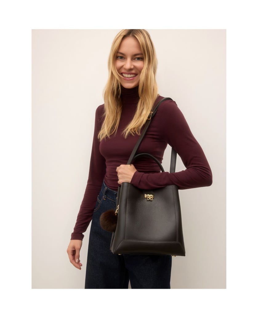 Kazar-Dark-brown-handbag-with-decorative-clasp-tmavá-hnedá