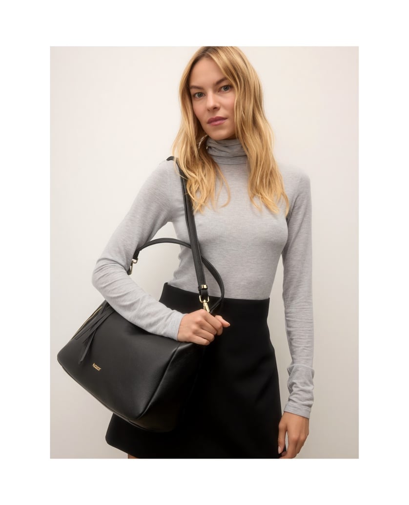 Kazar-Black-soft-leather-bag-with-two-belts-tmavá-hnedá