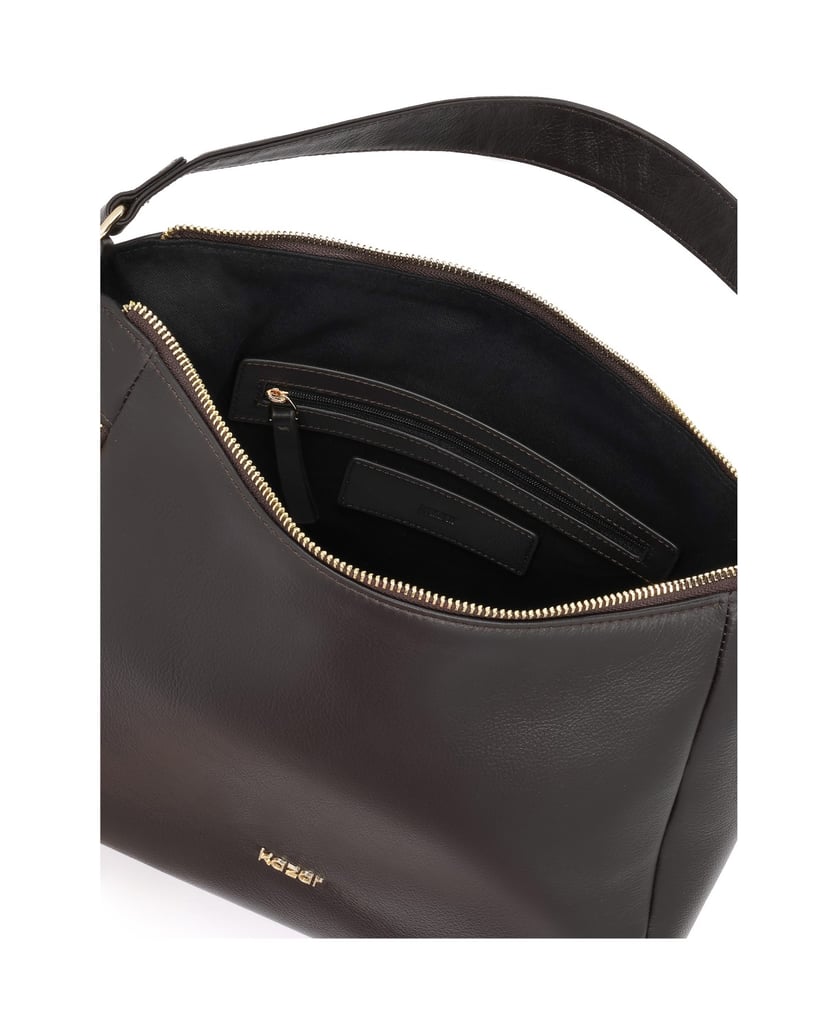 Kazar-Geräumige-dunkelbraune-Schultertaschen-in-entspannter-Form-dunkelbraun